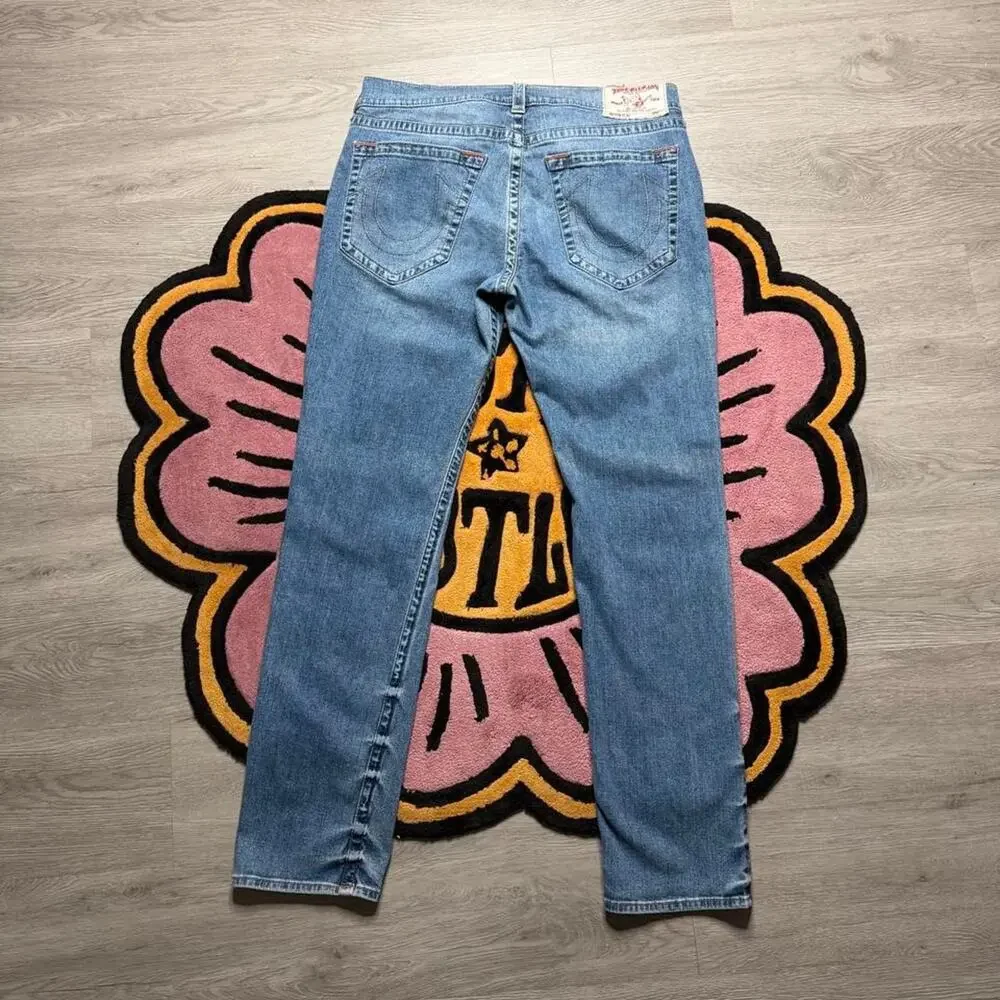 True Religion Skinny No Flap Stonewashed Denim Jeans Size 36 Blue